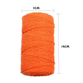 Pmnzdy 100 m Macrame Yarn 11 mm Macrame Cord Cotton Yarn Cotton Cord Coloured Cotton Rope Craft Knitting Rope Natural Cotton Cord for Knitting Macrame Weaving Decoration DIY Crafts Beige