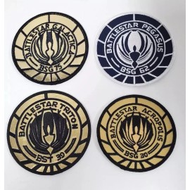 Battlestar Galactica 3.5"- 4" DELUXE Ship Deluxe Set of 4 Iron On Patches