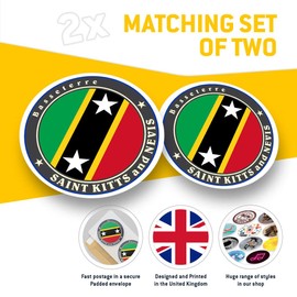2 x Heart Stickers 10 cm - Saint Kitts and Nevis Basseterre Flag Fun Decals for Laptops,Tablets,Luggage,Scrap Booking,Fridges #5042