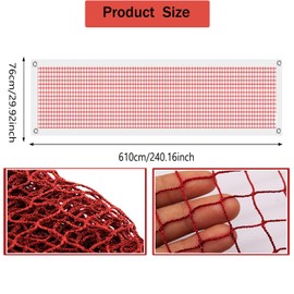 YQkangzhu Professional Badminton Net with Aircraft Heavy Duty Wire Rope, 20FT x 2.5FT, Portable Outdoor Badminton Tournament Net, Tennis Replacement Nylon Net for Garden Schoolyard Backyard Beach