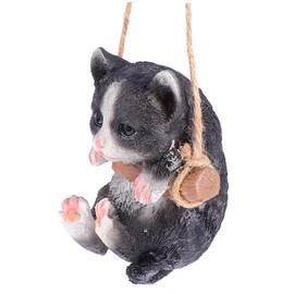 TOVINANNA Lifelike Hanging Cat Figurine Cat Swing Statue for Garden Art Decoration Charming Outdoor Ornament for Patio Lawn Porch Home Decor