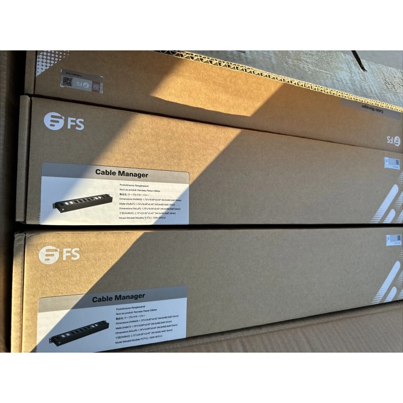 FS Horizontal Single Sided Manager, 1RU, Finger Duct with Cover,