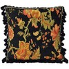 Riva Paoletti Fairvale Floral Woven Tassled Cushion Cover, Black, 55
