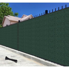 Bynbbur 5'x82' Privacy Fence Screen Net Fencing 95% Privacy Blockage Windscreen Fence Cover with Copper Grommet for Patio Backyard Garden Swimming Pool, Zip Ties Included, Green