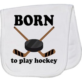 inktastic Future Hockey Player Born to Play Hockey Baby Burp Cloth White 40c79