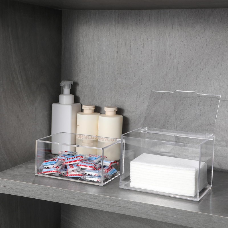 rejomiik Thick Acrylic Dryer Sheet Holder Clear Container for Laundry