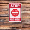 Locmorly Stop Do Not Enter Private Driveway Sign, 8x12 Inch,