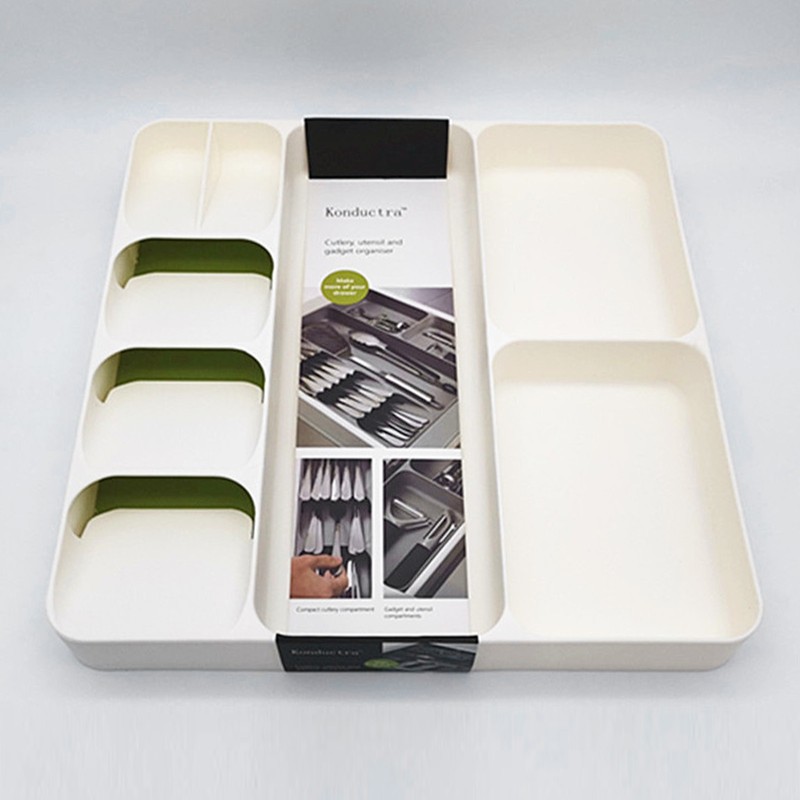 Silverware Drawer Organizer 3 in 1 Eco Friendly Plastic Multifunction