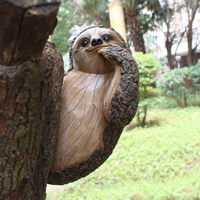 Sloth Sculpture Hand Painted Finish Resin Vivid 22x10x14.5cm Outdoor Sloth