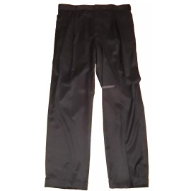 DOCKERS $80 Dockers Pleated Front Dress Pant 36x32 Black Herringbone Straight Leg Cuffed