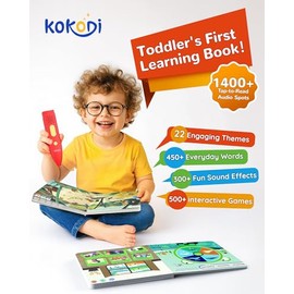 KOKODI Juego de libros de bolígrafo parlante, libros de sonido interactivos para niños, juguetes electrónicos de aprendizaje para niños y niñas, juegos sensoriales para autismo, regalos educativos