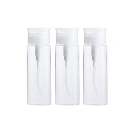 Leadigol 3 PCS Nail Polish Remover Bottle, Clear Empty Pump Dispenser Bottle Portable 100/150ml Press Type Pumping Dispenser Travel Makeup Remover Bottle(150ml)