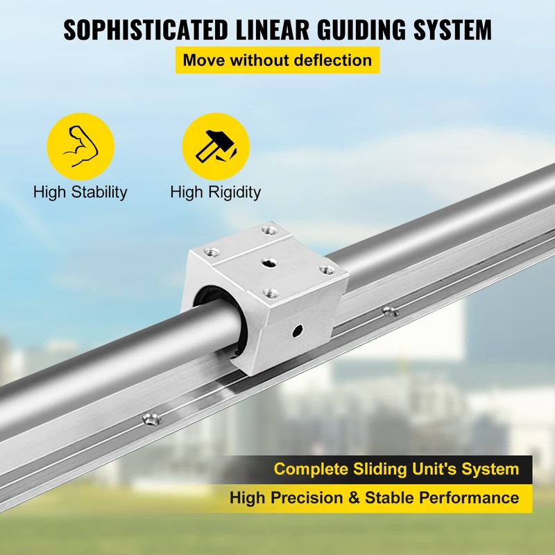 VEVOR Linear Rail, 2 PCS SBR 20-2200mm, Linear Guideway Rail,