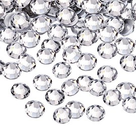 1440 Pack Crystal Flat Back Rhinestone Round Diamante Gems, Non-Self-Adhesive (Clear, 5 MM)
