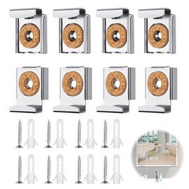 OUDQFCJ 8 Pcs Höhenverstellbare Spiegelhalterung Wand mit Dübeln und Schrauben für Schwere Spiegel in Badezimmer und Wohnbereich