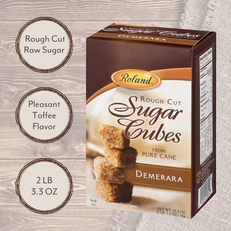 Roland Foods Demerara Rough Cut Brown Sugar Cubes, Specialty Imported