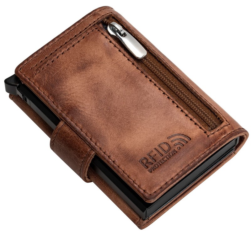 Fa.Volmer ® Pop-up card case made of genuine leather with/without