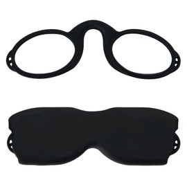 REAVEE Ultra Slim Armless Reading Glasses for Men Women, Small and Flat Readers Compact Pocket Size with Stick-on Case Holder,Black 2.5