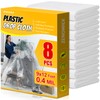 8 Pack Plastic Drop Cloth, 9x12 Ft Plastic Sheeting for
