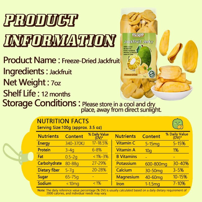 Canned Freeze-Dried Jackfruit Chips - 7oz Airtight Tin | 100%