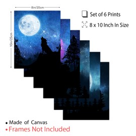 SUPERDANT Wolf Canvas Wall Art Unframed Prints Art 6 Styles Landscape Themed Decorative Painting Pictures for Bedroom Kitchen Artwork Room Living Room Home Decorations