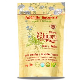 Foothills Naturals Chicory Root Roasted Granules Organic – 1 Pound (454g), Natural Coffee Substitute, Only One Ingredient
