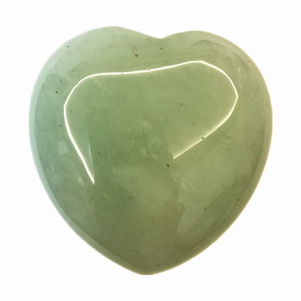 Manekieko Manekieko Natural Green Aventurine Palm Worry Carved Heart Love