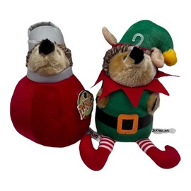 Petmate ZooBilee Elf & Ornament Heggies Soft Plush Grunting Dog Toy 4½ x 4½x7 in