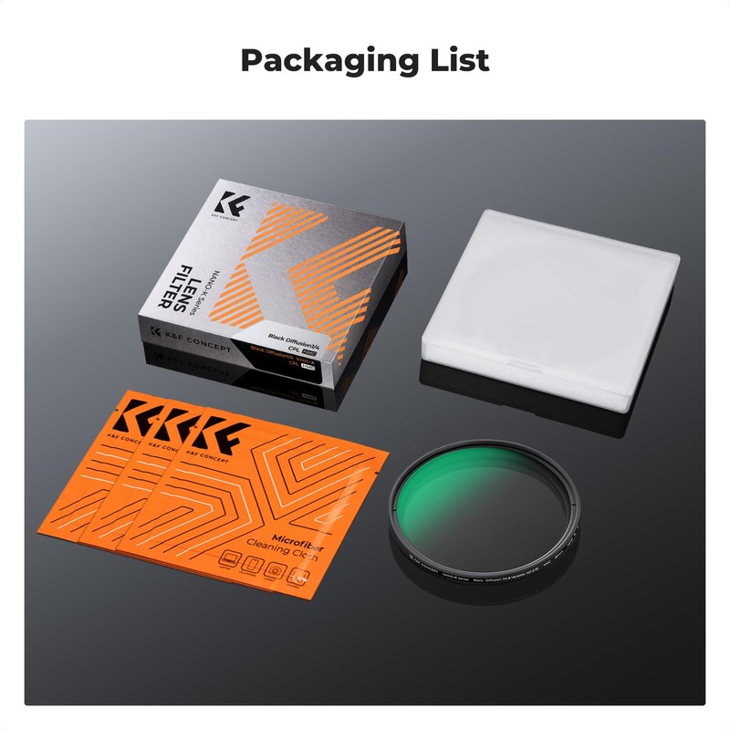 K&F CONCEPT 55mm 1/4 Black Mist & ND2-32 Filter Multifunction