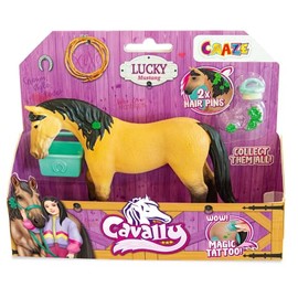 Cavally Box Set Lucky - Horse Toy for Collecting, Realistic Horse Figure with Accessories & Special Effects, Mustang Horse Toy Girls