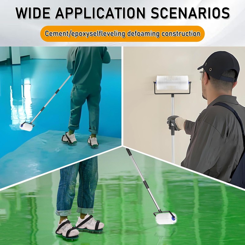Spike Roller for Self Leveling Cement,9 Inch Screed Spiked Roller