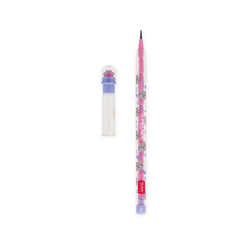 Legami - Stackable Pencil with Eraser Take a Tip, Kitty