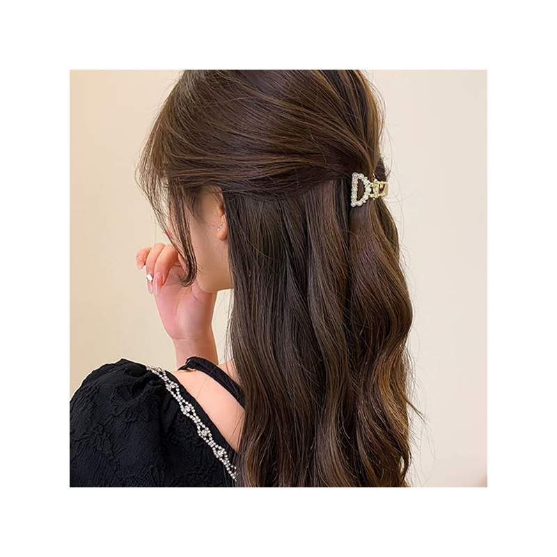 8 fermagli per capelli con perle dorate, piccole clip per