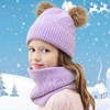 JFAN Children's Winter Knitted Hat with Pom Warm Ski Cap
