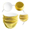 Rumyve 100 Pcs Disposable Baking Cups,Foil Metallic Cupcake Cases,Muffin Liners