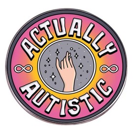actually autistic Cartoon Autism Awareness Lapel Pin badge brooch for backpack and coat