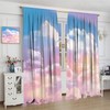 Clouds Curtains,Pink Dream Stars Clouds Print Home Decor Bedroom Living