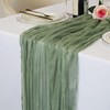 LuxeLouise Cheesecloth Table Runner 120 Inch Sage Green Cheese Cloth