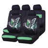 Green Leather & Gaberdine Butterfly Inspiration Car Seat Covers, Universal