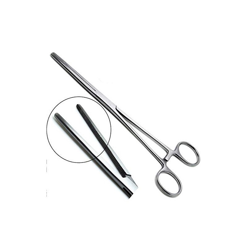 Full Serrated Hemostat 7.25" (14cm), Straight, Stainless Steel