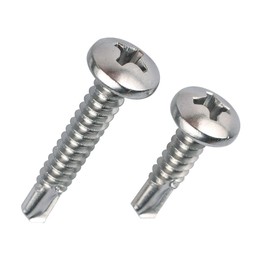 KOSJETHAS #12 x 5/8" Pan Head Sheet Metal Screws Phillips Drive, 410 Stainless Steel Self Drilling Tapping Screw, 30PCS