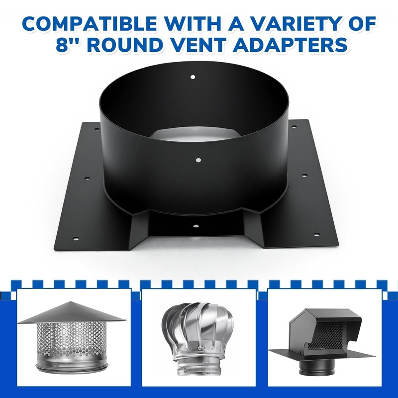Inracity 8 Inch Roof Vent Adapter for Shipping Container, for