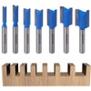 WSOOX 7 PCS Tungsten Carbide Double Flute Straight Router Bit