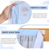 QueenDream 6ft Baby Blue Chiffon Table Skirt for Rectangle Table