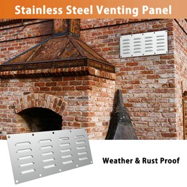 FOROIRON 2 Pack Stainless Steel Venting Panel for Grill Accessory Stainless Steel Vent Cover Grill Vent for Masonry Fire Pits and Outdoor Kitchen, 15" by 6-1/2"