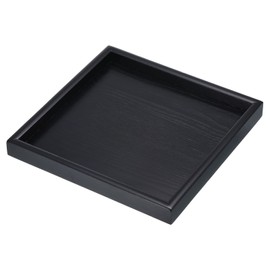 PATIKIL Wood Serving Tray 9 Inch, Square Decorative Platter for Home Decor Kitchen Table Candle Holder, Black