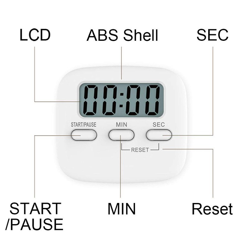 Kitchen Timer, INRIGOROUS Digital Kitchen Timer Magnetic Countdown Stopwatch Timer