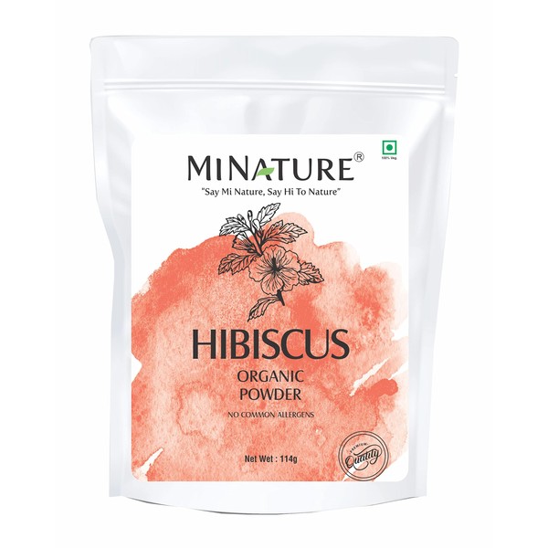 mi nature Hibiscus Powder (Hibiscus Sabdariffa Flower Powder) 114 g(4 oz) | Resealable Zip lock pouch