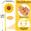 Joez Wonderful 2pcs Sunflower Straw Toppers 10mm, Reusable Silicone Straw