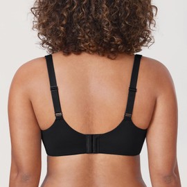 DELIMIRA Women's Plus Size Bras Minimizer Underwire Full Coverage Unlined Seamless Cup Black 38C